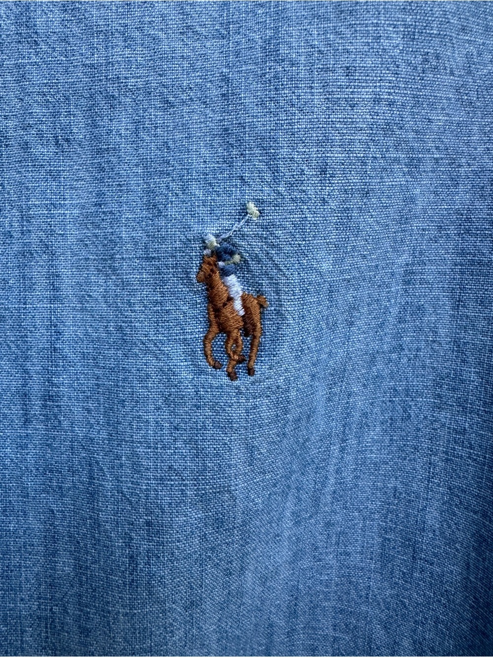 Ralph Lauren Light Blue Denim Button-Down Shirt - Picture 3 of 6